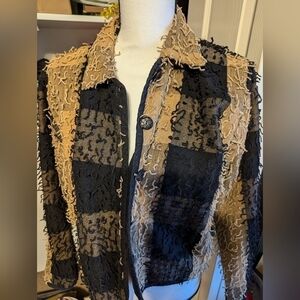 Black and tan 4 button jacket